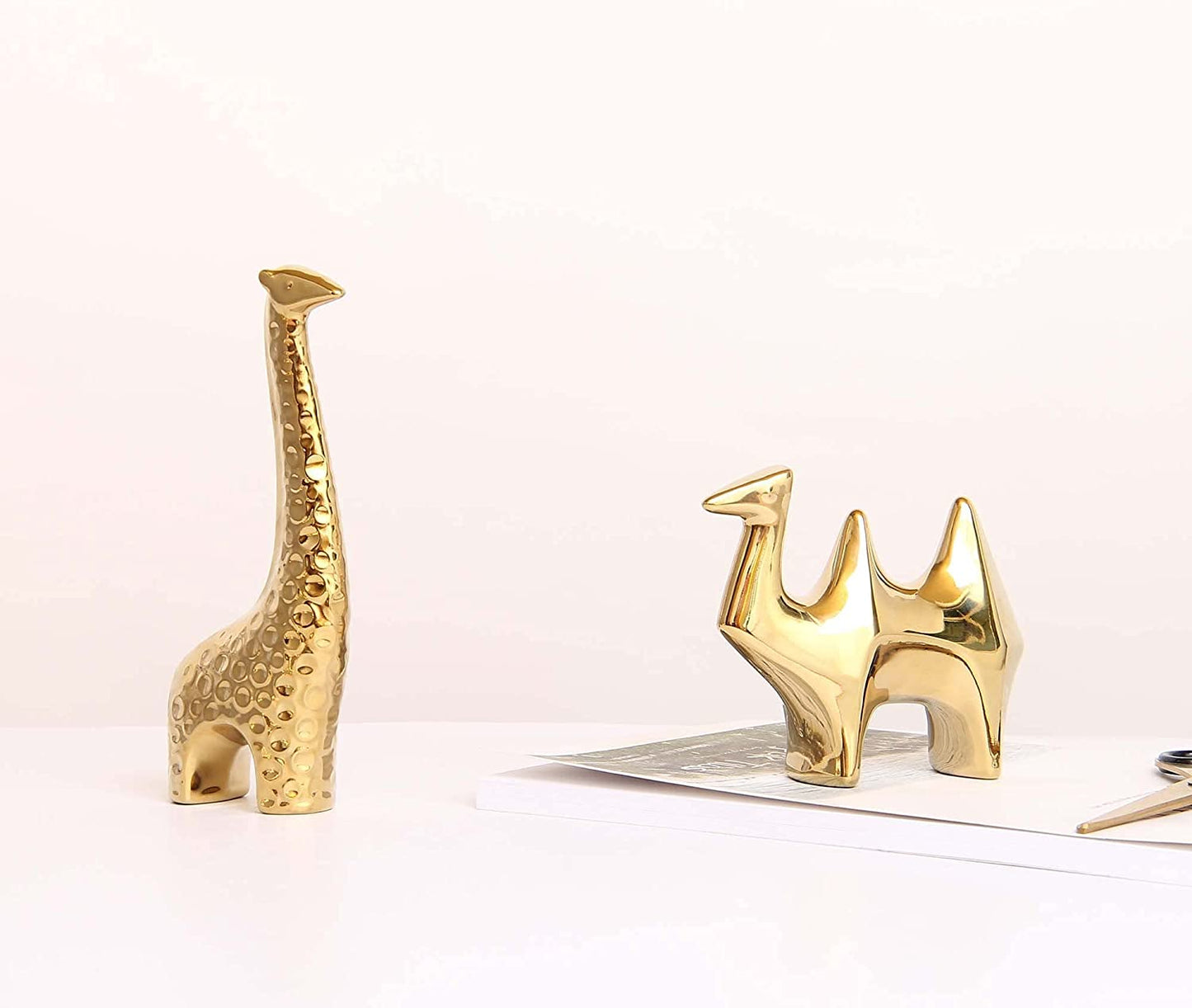 Small Animal Statues Home Decor Modern Style Gold Decorative Ornaments for Living Room, Bedroom, Office Desktop, Cabinets